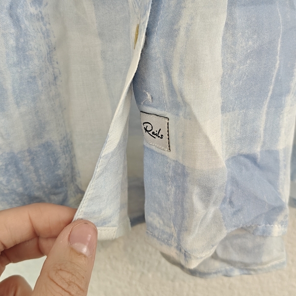 Rails Josephine Plaid Long Sleeve Button Up Lightweight Sheer Shirt Size Small - Picture 12 of 16